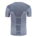 Summer round neck striped men's sports short sleeved quick drying T shirt European and American fitness breathable seamless printed bottoming shirt_viptrois.com