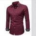 New Street Fashion Color Matching Long Sleeved Shirt Fashion Business Casual Slim Men's Shirt_viptrois.com
