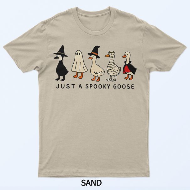 Just A Spooky Goose Halloween Silly Goose Funny Halloween T-Shirt Mens Womens Tees Top_viptrois.com