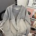 Men's Clothing Deconstructed Heavyweight Zip-Up Sweater – Unisex Oversized V-Neck Knit Cardigan For Clean Aesthetic & Streetwear_viptrois.com