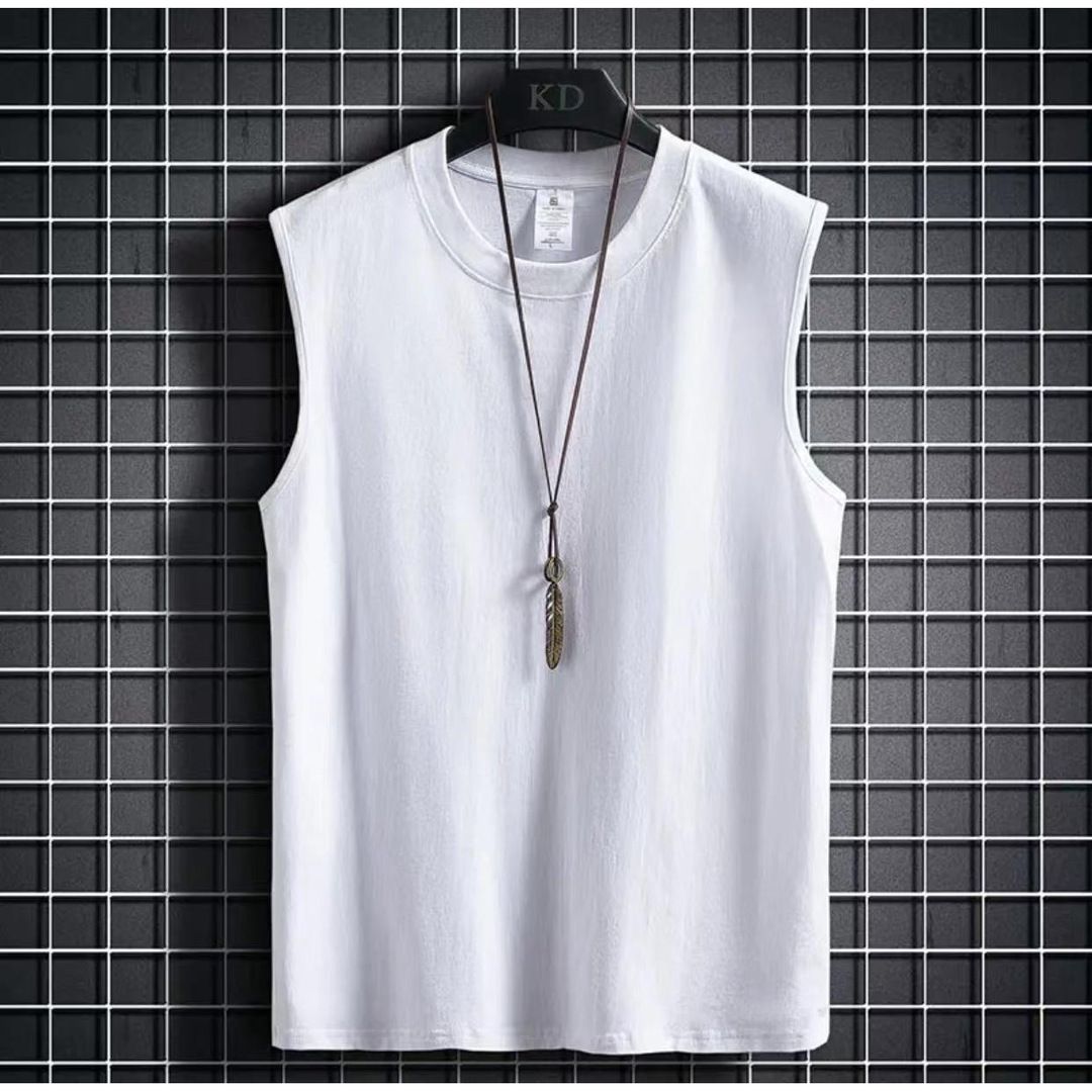 Men's Clothing Summer Cotton Vest T Shirt Men New Style T Shirt Loose Large Size Couple Wear Men's Waistcoat_viptrois.com