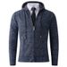 Men's Fleece-Lined Hooded Sweater Cardigan - Warm Knit Pullover For Winter, Plus Size Options (M-3xl, Grey/Navy/Burgundy/Brown)_viptrois.com