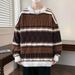 Autumn And Winter Color Blocked Men, Trendy Brand Knitted Round Neck Sweater For Teenagers, Thick Bottom Warm Thread_viptrois.com