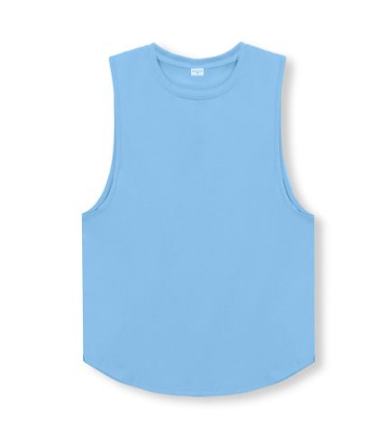 New Solid Color Sports and Casual Large for Men's Exercise Breathable Split Sleeveless Basketball Tank Top Summer_viptrois.com
