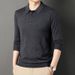 Men's Business Casual Knit Sweater – Wrinkle-Resistant Wool Blend Polo Neck Pullover With Machine-Washable Fabric (Relaxed Fit, M-4XL)_viptrois.com