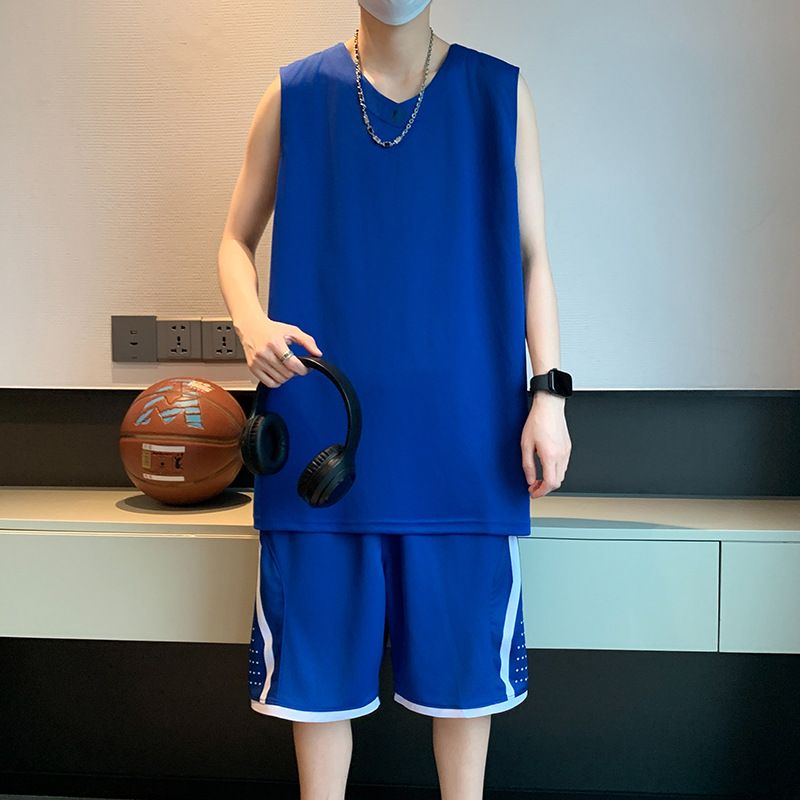 Men's Clothing Sports Suit Men's Summer New Style Trend Youth Sleeveless Student Loose Quick Drying Sleeveless Fashion Basketball Uniform_viptrois.com