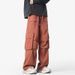 Men's Summer Solid Color Straight Leg Cargo Trousers Casual Sports Sweatpants Unisex Style_viptrois.com