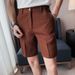 Men's Clothing Solid Color Waffle Shorts New Summer Style Five Point Casual British Thin Suit Pants_viptrois.com