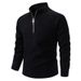 Men's Stand Collar Half-Zip Knit Sweater – Stylish Winter Pullover With Fleece Lining & Ribbed Hem (S-2XL)_viptrois.com