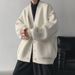 Men's Loose Lazy Style Sweater Jacket Autumn Winter Thickened Trendy Ins Couple Cardigan V-Neck Knitted_viptrois.com