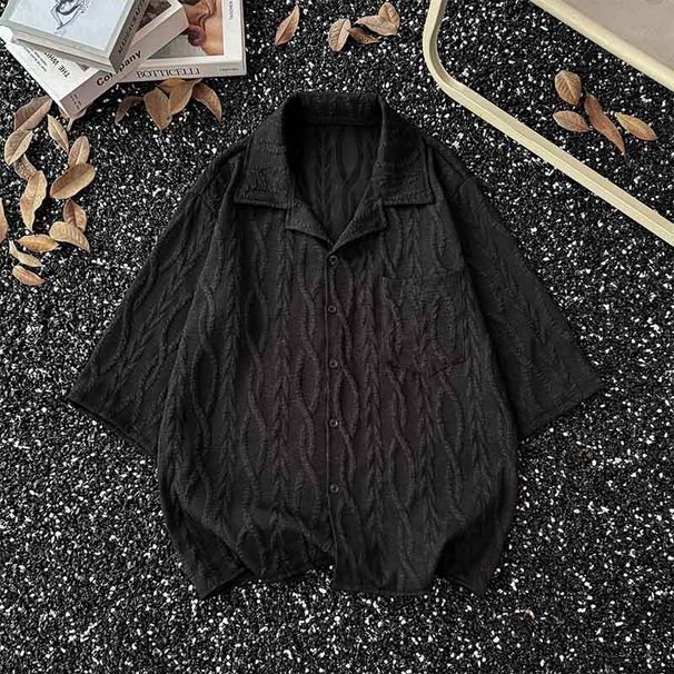Men's Clothing Short Sleeved Shirt Men's Retro Casual Trendy Sports Youth Handsome Tops_viptrois.com