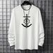 Monochrome Man- New Spring Autumn Winter Men's Solid Color Round Neck T-Shirt Outer Wear Long Sleeve Plaid Breathable_viptrois.com