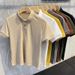Men's Clothing Poio Shirt Solid Color Short Sleeved Lapel Sweater Slim Tops Ribbed Casual All Match Shirt_viptrois.com