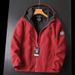 Men's Clothing Thickened Double-Layer Fleece Hooded Jacket - Winter Warm Pullover For Cold Weather (Navy, Khaki, Gray, Black, China Red) - XS To 3XL_viptrois.com