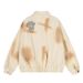 American Style Puppy Print Turn-Down Collar Jacket For Men And Women 2025 Autumn New Loose Zipper Top_viptrois.com