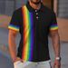 Men's Breathable Print Polo Shirt Short Sleeve Casual Knit Top for Everyday Style_viptrois.com