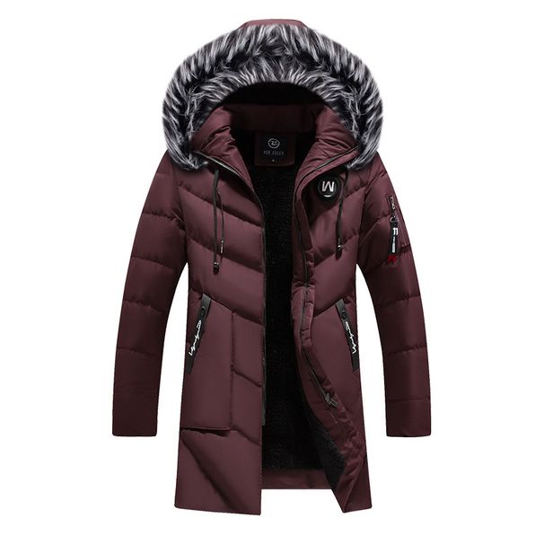 Men's Clothing Winter fit green thickened zipper casual youth solid color spot zipper pocket cotton jacket_viptrois.com