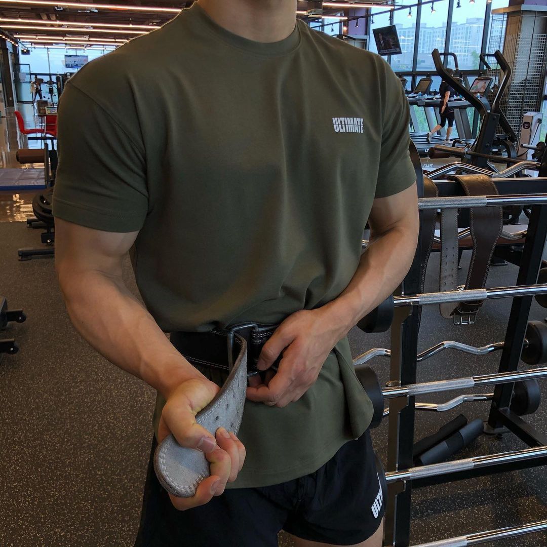 Ins Fitness Short Sleeved Men's Muscle Breathable Elastic Basketball Training Shirt Brother Simple Cotton Round Neck_viptrois.com