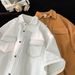 Men's Clothing Spot Summer Japanese Retro Shirt Men New Niche Design Trend Casual Half Sleeved Shirt_viptrois.com