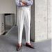 Men's Clothing Solid Color High Waist Nine Point Pants Temperament Casual Business Italian Paris Button Trousers Men's Trend_viptrois.com