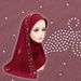 Women's Hijab ladies' pullover headscarf solid color bamboo cotton hard hat brim hot diamond wrap scarf_viptrois.com