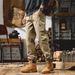Men's Workwear Pants - Vintage Relaxed Fit Heavyweight Cotton Cargo Pants With Cuffed Ankle For Outdoor & Casual Wear_viptrois.com