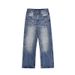 Men's Clothing High End Lightning Crack Washed Old Design Jeans Retro Loose Casual Trousers_viptrois.com