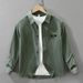 Solid Color Long Sleeved Shirt Men's New Fashionable And Versatile Artistic Casual Loose Top_viptrois.com