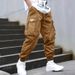 Men's Clothing Fashion Workwear Casual Pants Summer Multi Pocket Youth Loose Cuff Long Pants_viptrois.com
