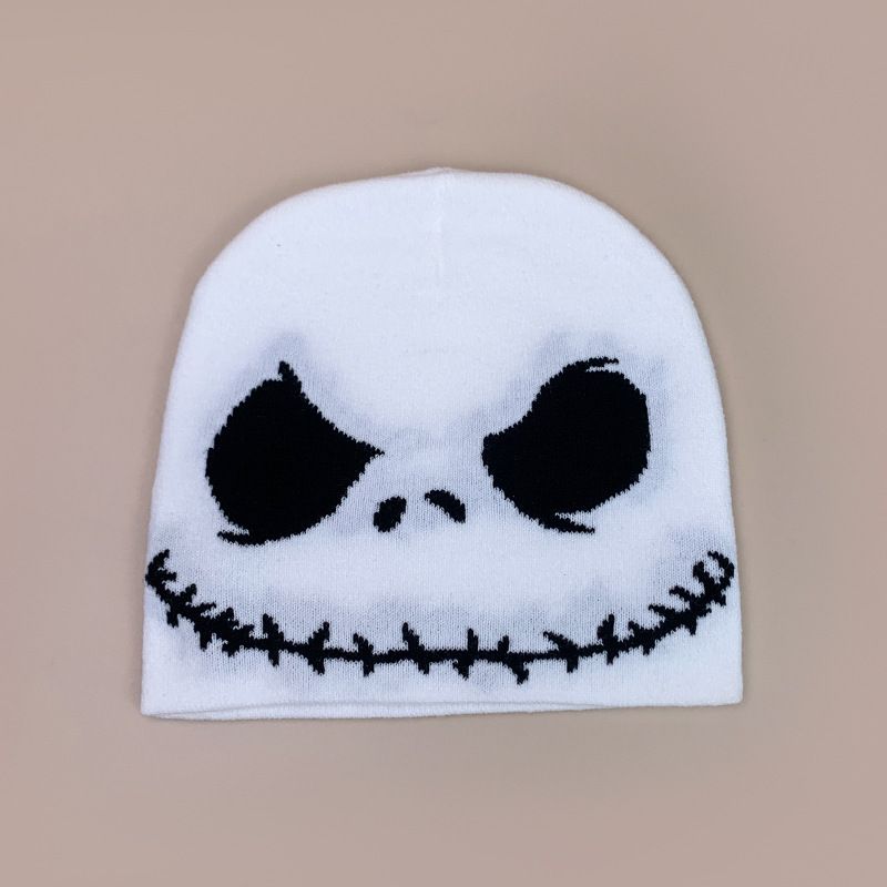 Halloween Women's Hats New Dark Series Punk Skull Knitted Hat For Men And Women Warm Hip Hop Street Fashion Pullover Hat_viptrois.com