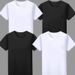 boy New T-shirt For Men 2024 Summer Simple Commuting Casual Short Sleeve Top Solid Color Round Neck Couple Base Shirt_viptrois.com