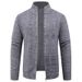 Men's Autumn And Winter Zipper Cardigan Sweater European And American Fashion Stand-up Collar Twisted Knitted Jacket Men_viptrois.com