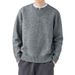 Men's Plus Size V-Neck Knit Sweater - Breathable Stretch Pullover For Casual & Business Wear (Black/White/Grey/Khaki)_viptrois.com