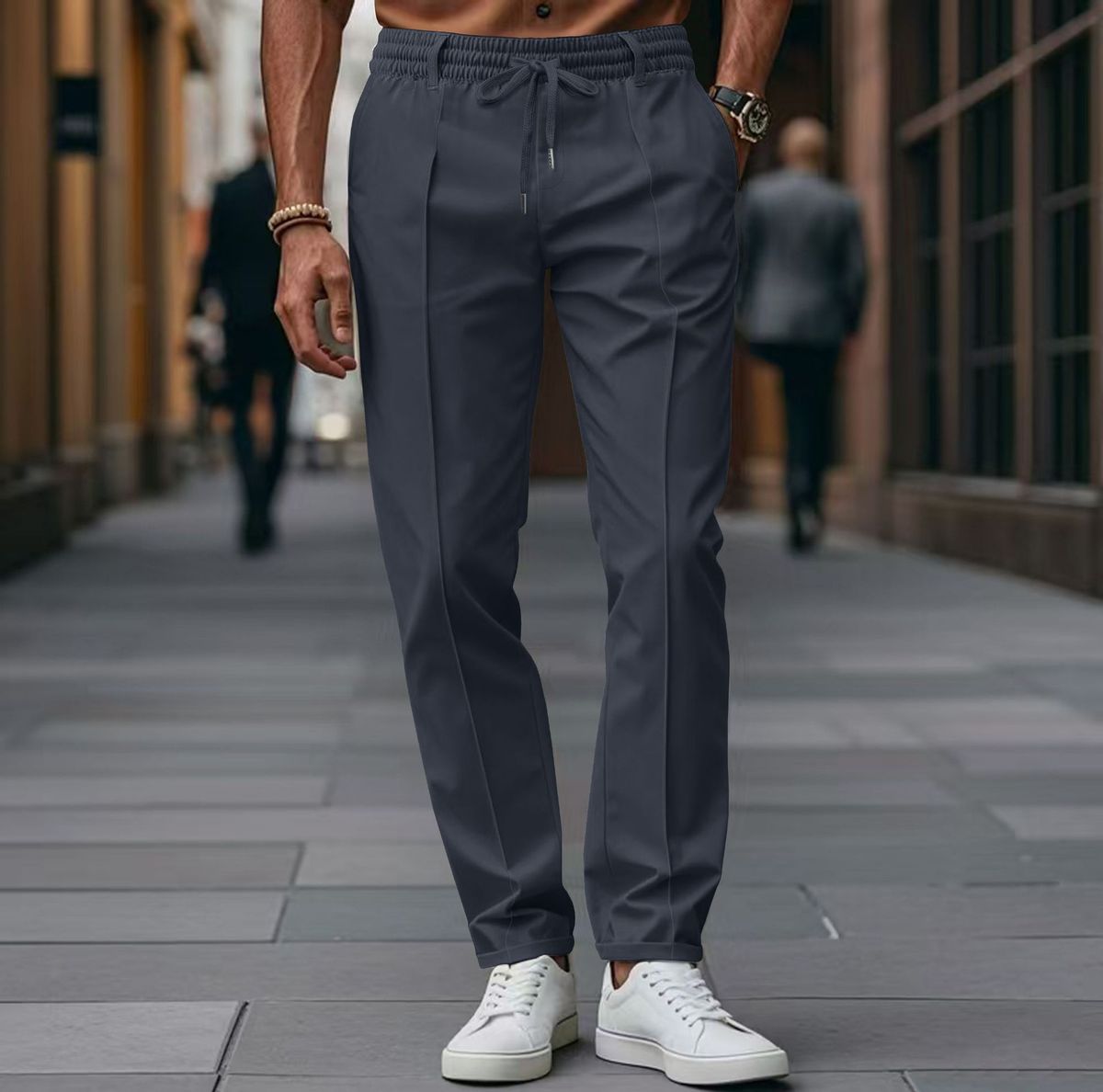 Men's Slim Fit Casual Pants – Stretch Twill Fabric With Cotton-Like Comfort, Machine Washable (Khaki/Army Green/Navy/Light Blue/Black/Camel, S-XXXL)_viptrois.com