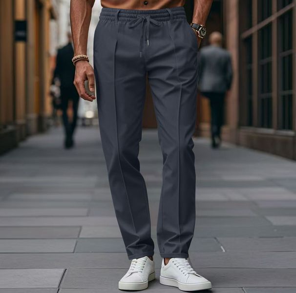 Men's Slim Fit Casual Pants – Stretch Twill Fabric With Cotton-Like Comfort, Machine Washable (Khaki/Army Green/Navy/Light Blue/Black/Camel, S-XXXL)_viptrois.com