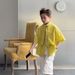 Spade Seven 2025 New Summer Boys Korean Fashion Striped Shirt Children's Summer Short Sleeved Shirt Tops_viptrois.com