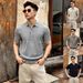 Men's Textured Polo Shirt Knitwear Short Sleeve T-Shirt Lapel Business Summer Top Old Money Style_viptrois.com