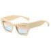 Men's Sunglasses New Beige Cat Eye Sunglasses Texture Ladies High End Fashion Trend Outdoor UV Protection_viptrois.com