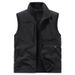 Men's Reversible Fleece Vest For Outdoor & Casual Wear, Stand Collar, Thick Warm Layering Vest, Lightweight & Breathable, Multiple Pockets_viptrois.com