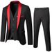 Men's Clothing Men Suits Groom Best Man Suits Men's Graduation Three Piece Suit Green Collar_viptrois.com