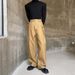 Men's Straight-Leg Pants Winter Casual Trousers Style Loose Fit High Waist Polyester Blend Solid Color_viptrois.com