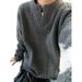 Vintage Fried Dough Twists Design Sweater Henry Collar Loose Pullover Knit_viptrois.com
