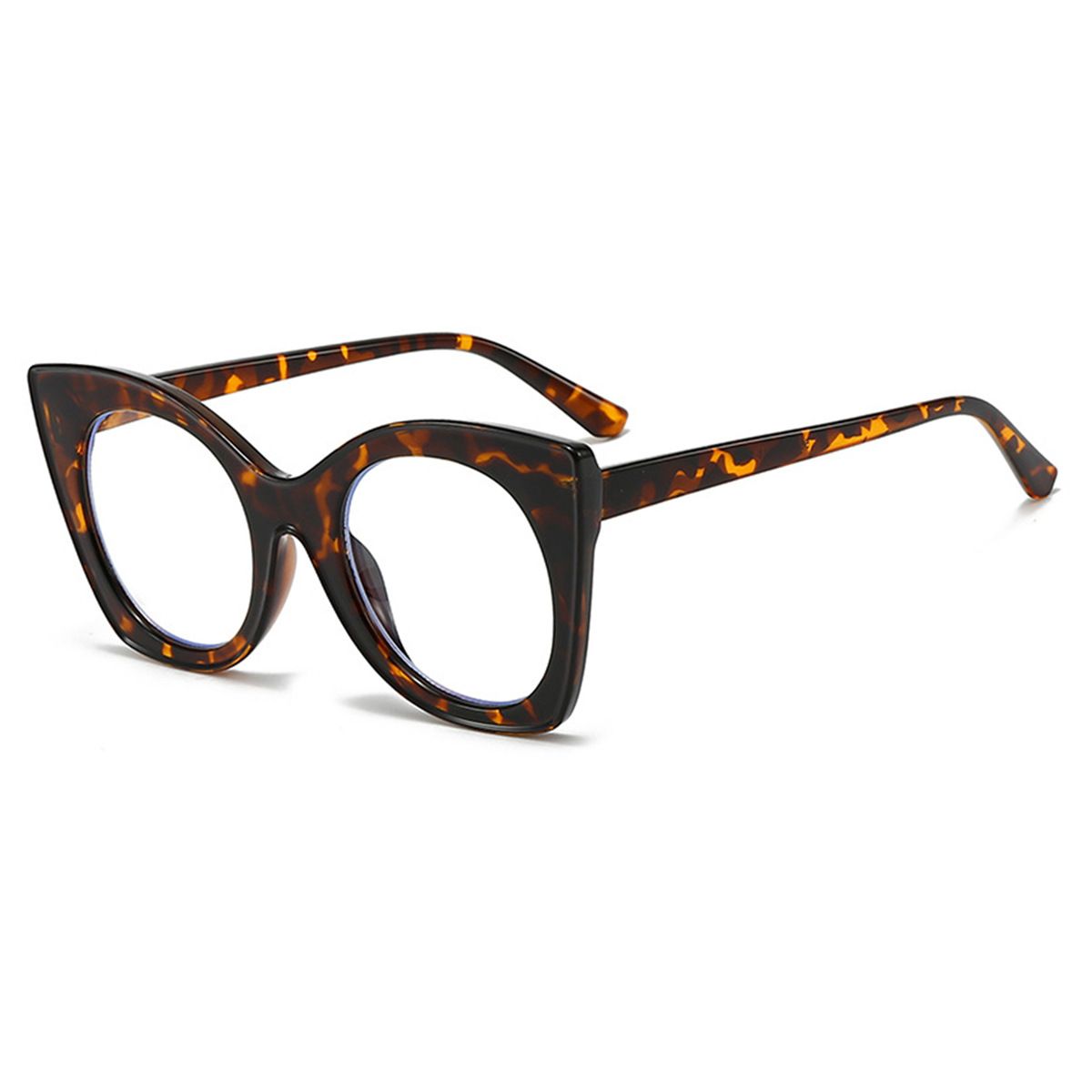 Women's Eyewear Frames Personalized Cat Eye Anti Blue Light Glasses For Women High End Internet Celebrities Autumn New Large Frame Flat Glasses_viptrois.com