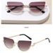 Fashionable Half Frame Cat Eye Metal Sunglasses For Women Ins Internet Celebrity Concave Shape Photo Glasses_viptrois.com