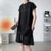 Men's Clothing Summer Ice Silk Suit Men's Sleeveless T Shirt Vest Large Size Casual Sports Quick Drying Shorts Two Piece Suit_viptrois.com