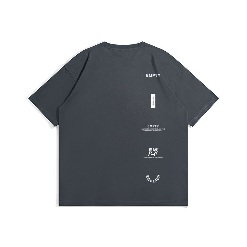 Men's Clothing Street Fashion Print T Shirt Loose Large Size Oversize Ins All Match Pure Cotton Short Sleeve_viptrois.com