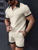 Men's Clothing Shirt Casual Short Sleeved Shorts Beach Suit_viptrois.com