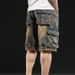 Men's Clothing Hip Hop Multi Pocket Workwear Seven Point Denim Shorts_viptrois.com