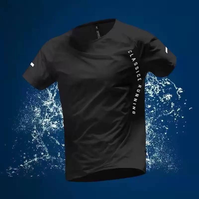2025 Marathon Running Men's Summer Ice Silk Short-Sleeve Track And Field Training Shirt_viptrois.com