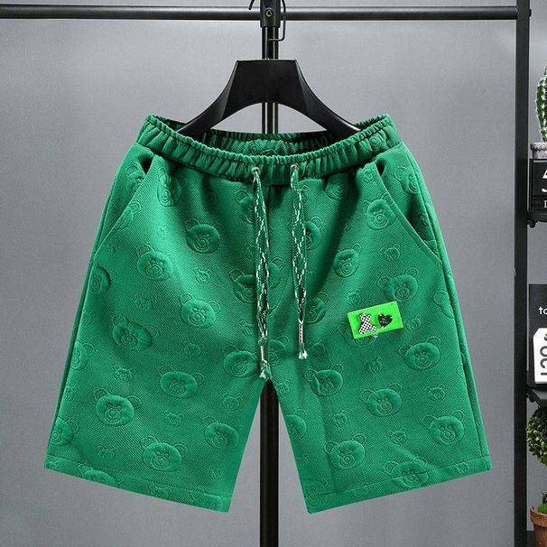 Men's Clothing Fashion Men's Sports Shorts Men's 5-point Summer High-end Steel-printed Pants Brand Large Size Straight Loose Casual 5-point Pants_viptrois.com